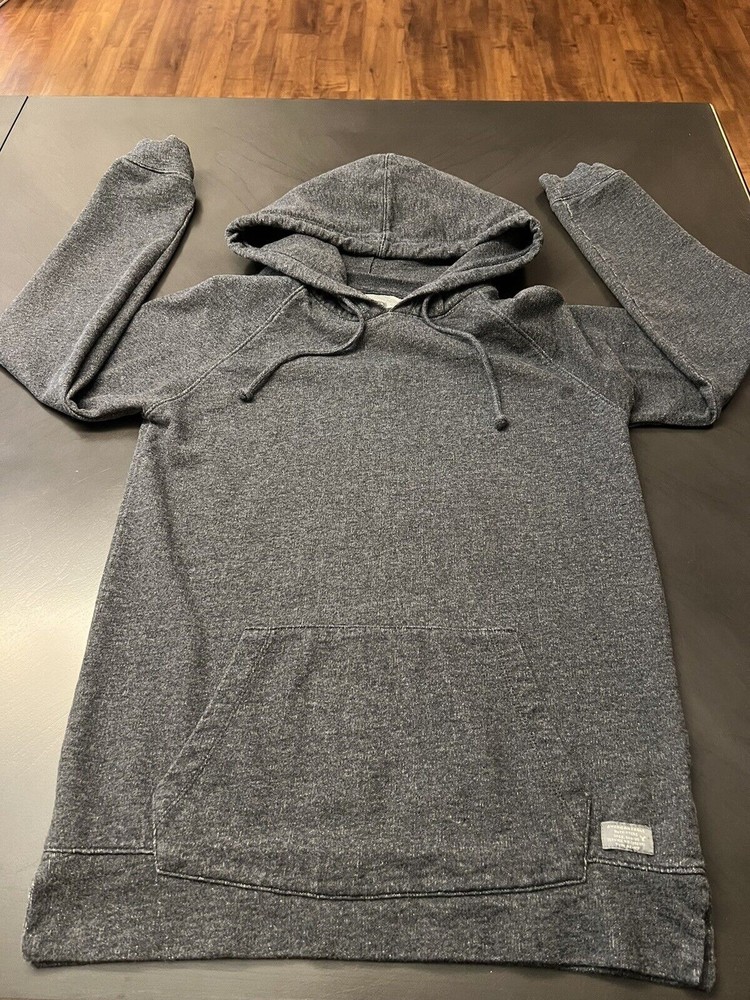 American Eagle Outfitters Men Pullover Hoodie Charcoal Gray Front Pocket XS